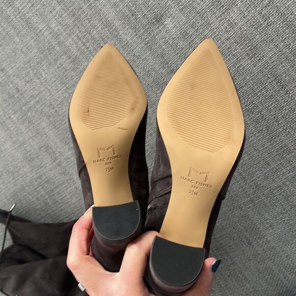 Marc Fisher‎ Over the Knee Boots Womens Size 7.5 Ulona Grey OTK Shoes - Picture 8 of 9